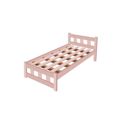 Cama de Solteiro Pop Rosa Resistente de Mdf com Estrado de Madeira
