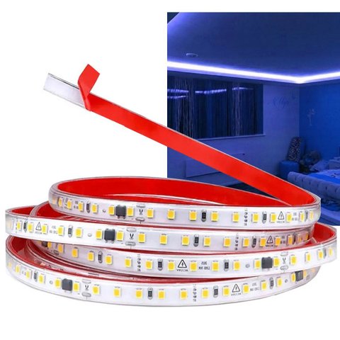 Fita Led Smd Dupla Face 3 Metros Luz Direta Azul Iluminaçao Teto Rebaixado Gesso Sanca Perfil Quarto