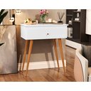 Ver imagem 3 de Aparador Buffet Penteadeira Europa Pés Madeira- Branco