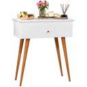 Ver imagem 1 de Aparador Buffet Penteadeira Europa Pés Madeira- Branco