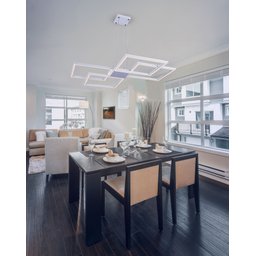 Lustre Pendente Perfil Led 96w Design Moderno Quarto Sala Escritório Bivolt Branco Luz Amarela 3000k - 3