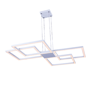 Lustre Pendente Perfil Led 96w Design Moderno Quarto Sala Escritório Bivolt Branco Luz Amarela 3000k