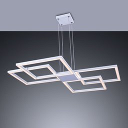 Lustre Pendente Perfil Led 96w Design Moderno Quarto Sala Escritório Bivolt Branco Luz Amarela 3000k - 2