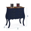 Ver imagem 4 de Cômoda Bombê 1023 Linz Móveis com 3 Gavetas Azul Petróleo/imbuia Glazer