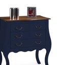 Ver imagem 3 de Cômoda Bombê 1023 Linz Móveis com 3 Gavetas Azul Petróleo/imbuia Glazer