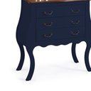 Ver imagem 2 de Cômoda Bombê 1023 Linz Móveis com 3 Gavetas Azul Petróleo/imbuia Glazer