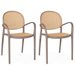 Kit 2 Cadeiras de Jantar Roma com Braço para Sala e Cozinha - 1