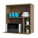 Ver imagem 2 de Armário Cozinha Aéreo de Parede Nicho Micro-ondas 1 Porta Basculante 80 - Módulo Cozinha Mel - Lucia