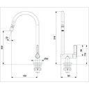 Ver imagem 2 de Torneira para Cozinha de Mesa com Bica Móvel e Arejador Articulado Lix Cromado Celite Cód. B5008f7cr