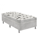 Ver imagem 1 de Cama Box Solteiro Suede Cinza + Colchão Solteiro Suede Cinza Espuma 88x188x55