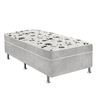 Cama Box Solteiro Suede Cinza + Colchão Solteiro Suede Cinza Espuma 88x188x55 - 1