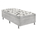 Ver imagem 1 de Cama Box Solteiro Suede Cinza + Colchão Solteiro Suede Cinza Espuma 88x188x55