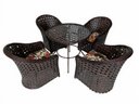 Ver imagem 1 de Conjunto Poltronas com Mesa Redonda 90cm Fibra Sintética Varanda Jardim Área Externa