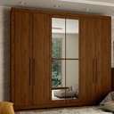 Ver imagem 2 de Guarda Roupa Casal com Espelho 6 Portas Garden Castanho Hp - Henn