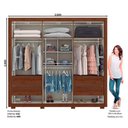 Ver imagem 4 de Guarda Roupa Casal com Espelho 6 Portas Garden Castanho Hp - Henn