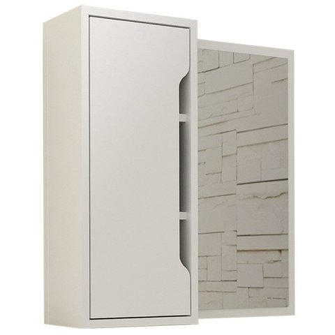 Espelheira para Banheiro 60 Cm 1 Porta Bn3648 Branca Tecno Mobili