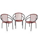 Ver imagem 1 de Conjunto de 3 Cadeiras Eclipse de Área, Fibra Sintética e Solda: Solda Mig de alta resistência.