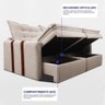Sofá Baú sem Caixa Retrátil 1,60m Softgel Petit Boucle Bege Claro Cama Inbox - 3