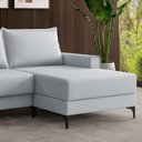 Ver imagem 4 de Sofá 3 Lugares 270cm com Chaise e Pés Metálicos Multimóveis Cr45343 Cinza