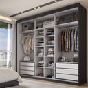 Ver imagem 2 de Guarda-roupa Casal Arcadia 3 Portas 6 Gavetas com Espelho Preto - Panorama Móveis
