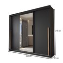 Ver imagem 4 de Guarda-roupa Casal Arcadia 3 Portas 6 Gavetas com Espelho Preto - Panorama Móveis