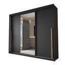 Ver imagem 3 de Guarda-roupa Casal Arcadia 3 Portas 6 Gavetas com Espelho Preto - Panorama Móveis