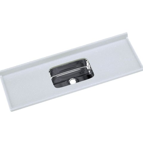 Pia Cozinha 150x55cm Sintética Cuba Inox Pedra Cinza Claro - 562407 - A.j. Rorato Pia Cozinha 150x55