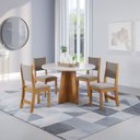 Ver imagem 1 de Mesa de Jantar 4 Lugares Província Mel/Blonde/Perola - Viero Móveis