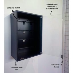 Vitrine Expositor Canaletada Porta Vidro Temperado Semi Joia - 6