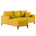 Ver imagem 4 de Sofá 3 Lugares Beny com Chaise Esquerdo Suede Amarelo