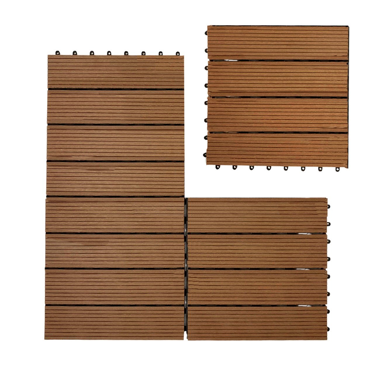 Combo Deck Modular Polywood WPC Cor Cumaru 30x30 - 3m² - 3