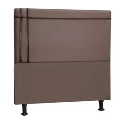 Cabeceira Estofada Royal em Madeira de Eucalipto 90cm Suede com Fita Marrom Claro Speciale Home - 1