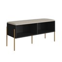 Ver imagem 3 de Conjunto Sapateira Banco Estofada e Prateleira Nero/dourado