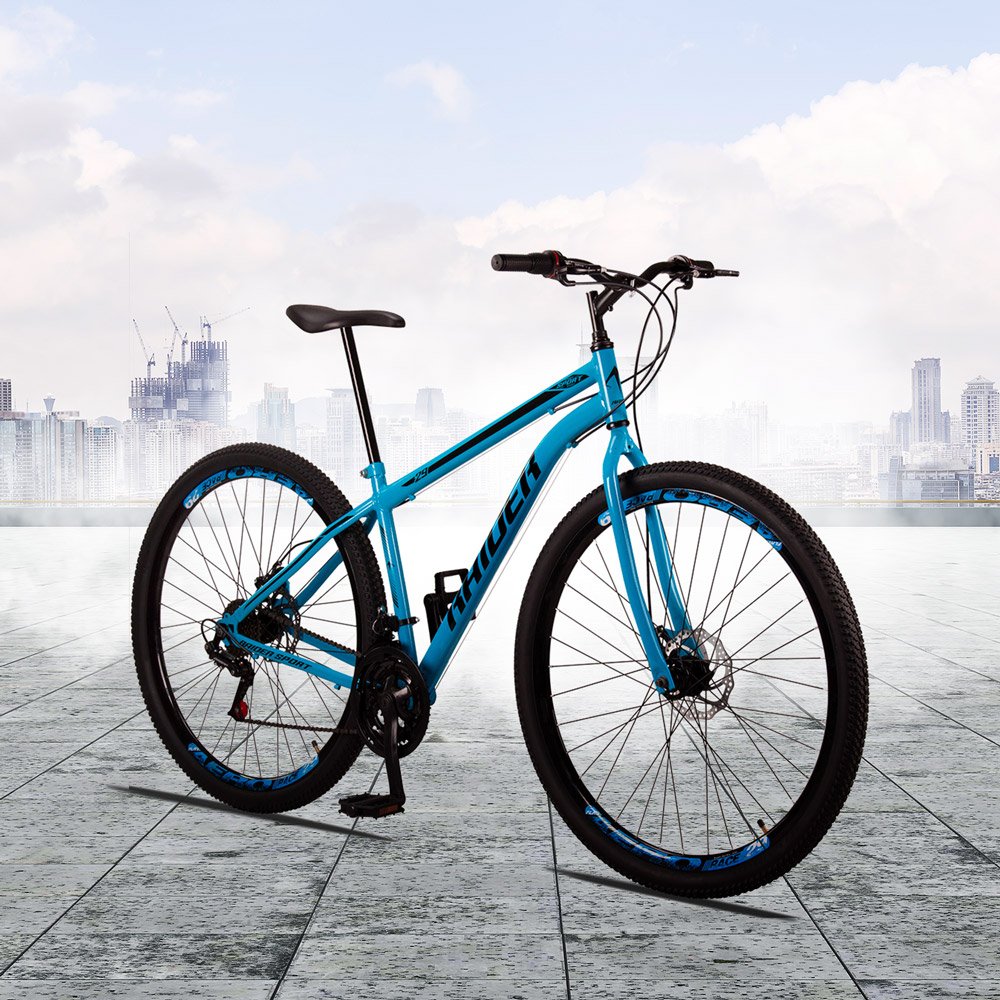 Bicicleta Aro 29 Quadro 17 Aço 21 Marchas Freio a Disco Mecânico Sport Azul/Preto - Raider - 2