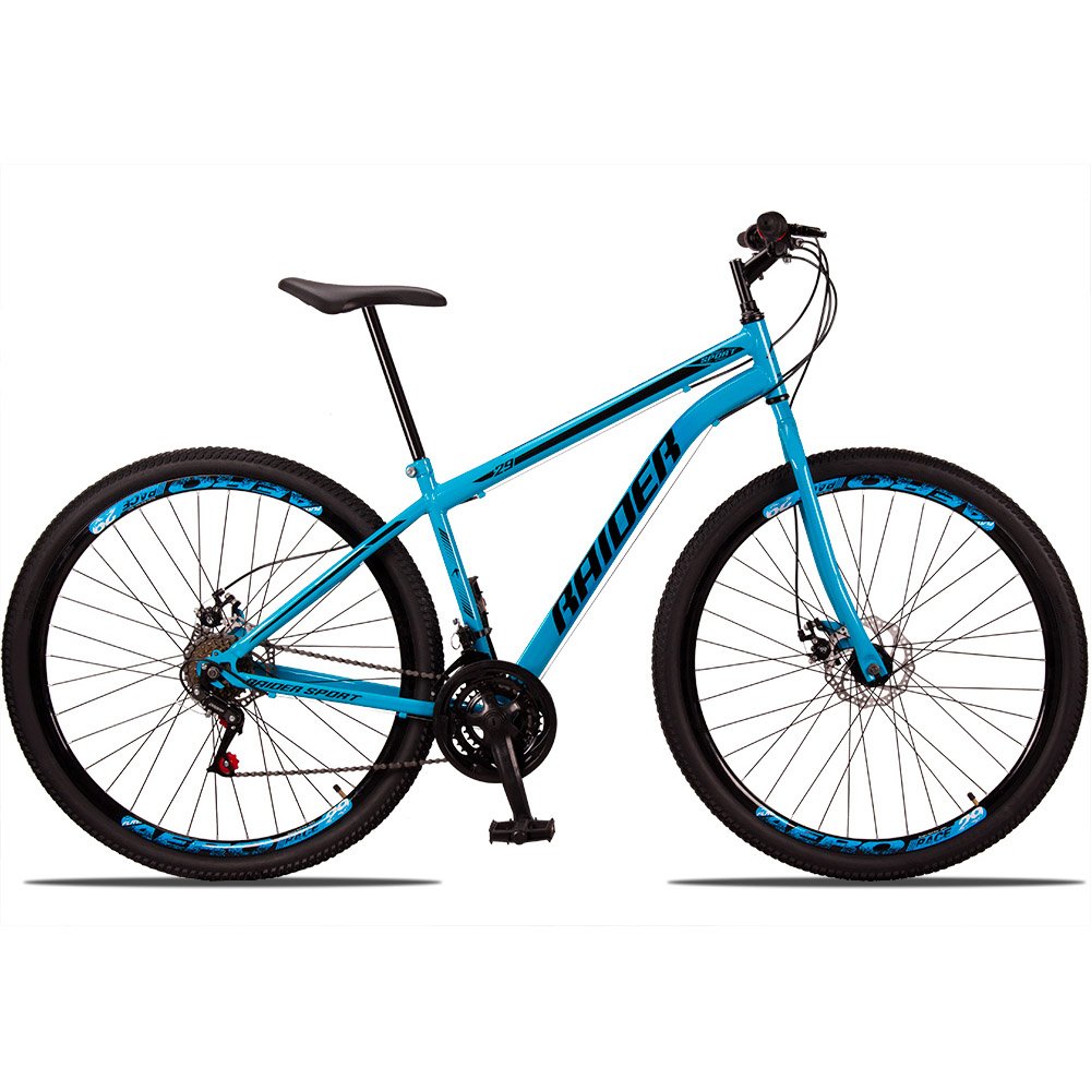 Bicicleta Aro 29 Quadro 17 Aço 21 Marchas Freio a Disco Mecânico Sport Azul/Preto - Raider - 3