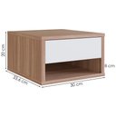 Ver imagem 3 de Mesa de Cabeceira Suspensa 1 Gaveta 30 Cm B87 Montana Branco Novam