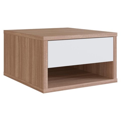 Mesa de Cabeceira Suspensa 1 Gaveta 30 Cm B87 Montana Branco Novam