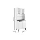 Ver imagem 3 de Cozinha Compacta Bella C/ 4 Portas (2 C/ Vidro) 80cm Branco - Bertolini