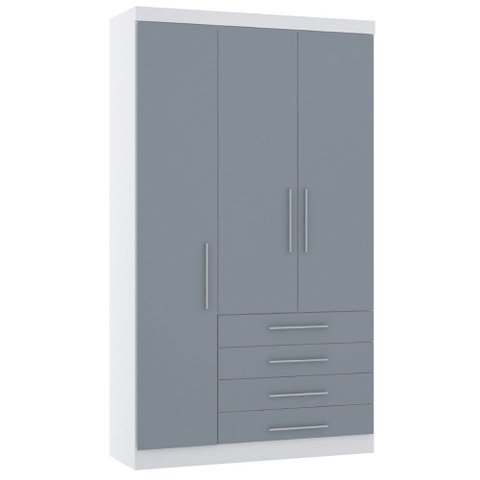 Guarda Roupa Modulado 132cm 3 Portas e 4 Gavetas Alpes Luciane Móveis