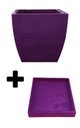 Ver mais imagens de Kit Vaso Planta + Prato 30x30 Moderno Trapézio Polietileno BGPLASTICOS V8 LILAS VIOLETA 008