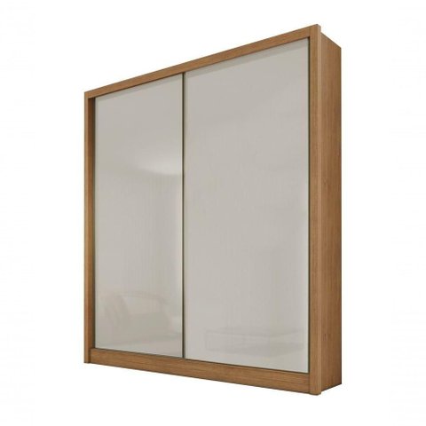 Guarda Roupa Casal Virtus 2 Portas Correr 3 Gavetas MDF Cumaru-Fendi Rei de Casa 162cm