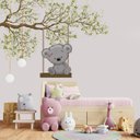 Ver imagem 3 de Papel de Parede Ursinha Balanço Menina Infantil para Quarto de Bebê M² Pp63