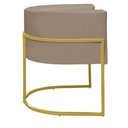 Ver imagem 3 de Poltrona Decorativa Sala de Estar Nayara Base Metal Dourada:capuccino