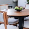 Conjunto Mesa com 4 Cadeiras Extensível com Encosto Tela 100% Mdf Preto Bege Dalla Costa - 3