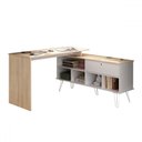 Ver imagem 1 de Mesa Escrivaninha Dubai 1 Porta Carvalho/branco - Artany