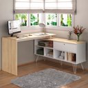 Ver imagem 2 de Mesa Escrivaninha Dubai 1 Porta Carvalho/branco - Artany