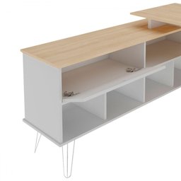 Mesa Escrivaninha Dubai 1 Porta Carvalho/branco - Artany - 4