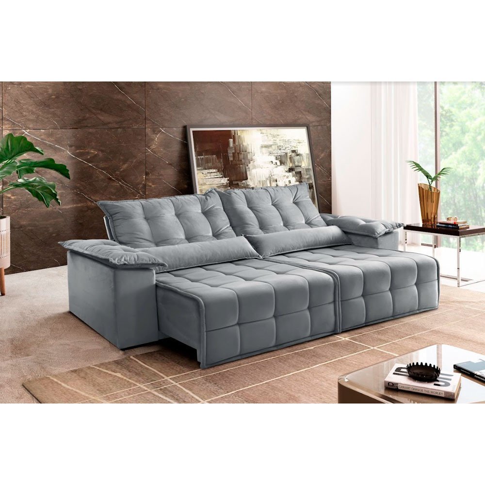 Sofá Retrátil e Reclinável Zeus 2,50m 04 Lugares TXR MadeiraMadeira