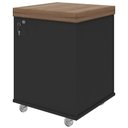 Ver imagem 6 de Kit 2 Gaveteiros para Escritório com Rodízios 3 Gavetas Atria Executiva A02 Nogal Preto - Lyam Decor
