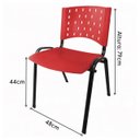 Ver imagem 2 de Cadeira Plástica 04 Pés - Plástico Vermelho - Realplast - 31283